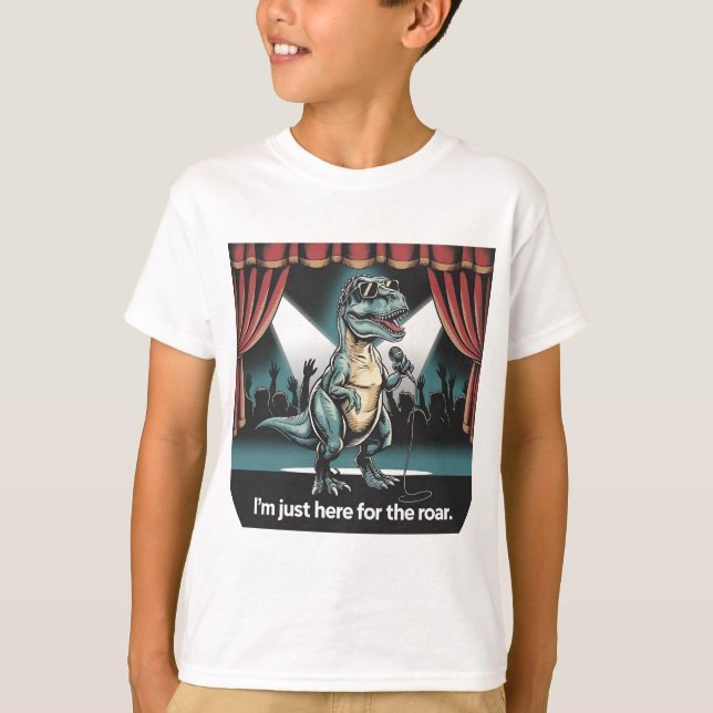 T-shirt Juste ici pour le Rar - Retro Dinosaur (Devant)