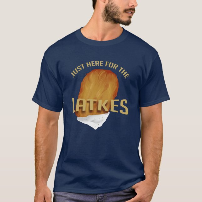 T-shirt Juste ici pour les Latkes Modern Hanoukka Funny (Devant)
