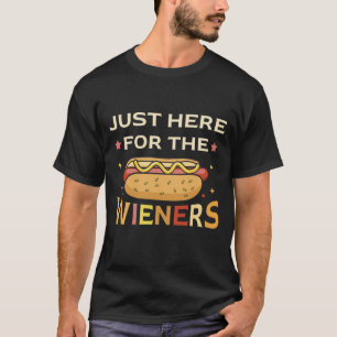 T-shirt Juste ici pour les saucisses, drôle de 4 juillet