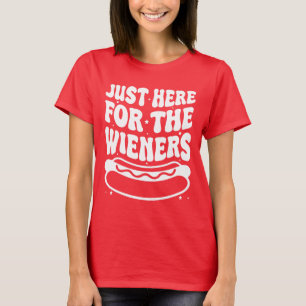 T-shirt Juste ici pour les saucisses, drôle de 4 juillet