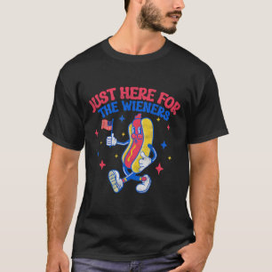 T-shirt Juste Ici Pour Les Wieners 4 juillet Hot Dog 6