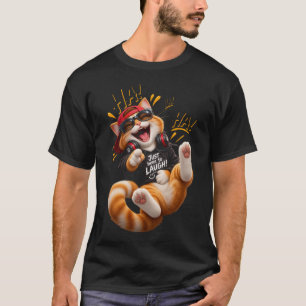T-shirt Juste ici pour rire – Chat drôle