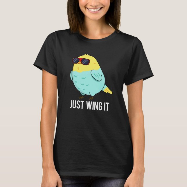 T-shirt Juste l'aile il drôle jeu d'oiseaux Dark BG (Devant)