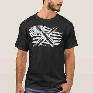T-shirt Juste Le Conseil Je Promets Puce American Flag Gun
