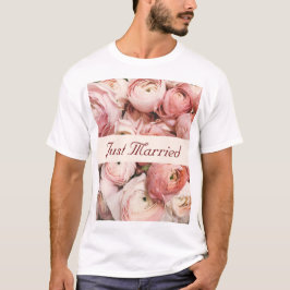 T-shirt Juste marié, Roses roses roses, l'amour est dans l