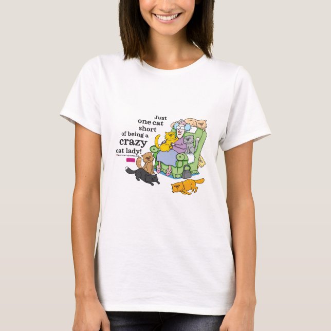 T-shirt Juste un chat court d'être Madame folle de chat (Devant)
