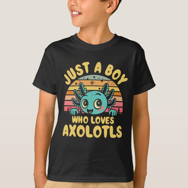 T-shirt Juste un garçon qui aime Axolotls (Devant)