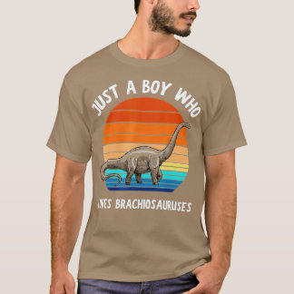 T-shirt Juste Un Garçon Qui Aime Brachiosaurus Dinosaure E