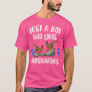 T-shirt Juste Un Garçon Qui Aime Compsognathus Dinosaur