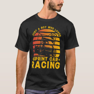 T-shirt Juste Un Garçon Qui Aime La Course De Voiture Spri