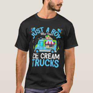 T-shirt Juste un garçon qui aime la crème glacée Camion Cr