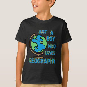 T-shirt Juste un garçon qui aime la géographie Jeune scien