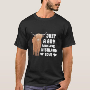 T-shirt Juste un garçon qui aime la vache écossaise Highla