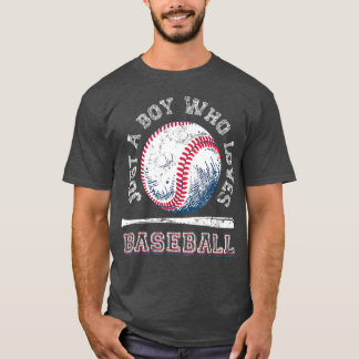 T-shirt Juste Un Garçon Qui Aime Le Baseball