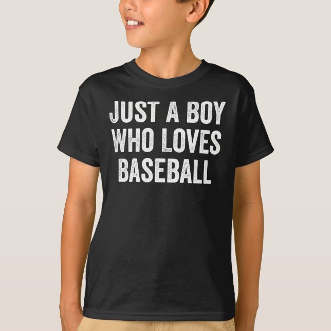 T-shirt Juste un garçon qui aime le baseball (Devant)