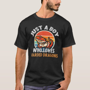 T-shirt Juste un garçon qui aime le lézard dragon barbu re
