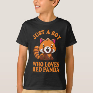 T-shirt Juste un garçon qui aime le panda rouge