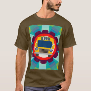 T-shirt Juste Un Garçon Qui Aime L'École Bus Design Coloré