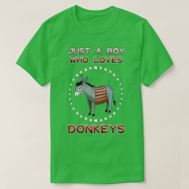 T-shirt Juste un garçon qui aime les ânes 1 (Design devant)