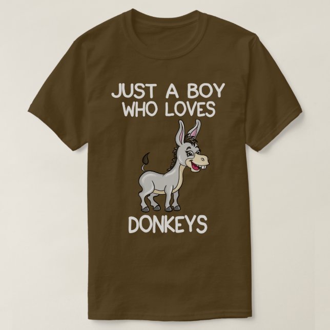 T-shirt Juste un garçon qui aime les ânes 2 (Design devant)