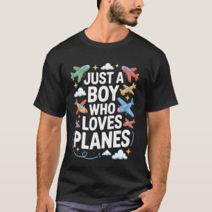 T-shirt Juste un garçon qui aime les avions Jeune aviateur