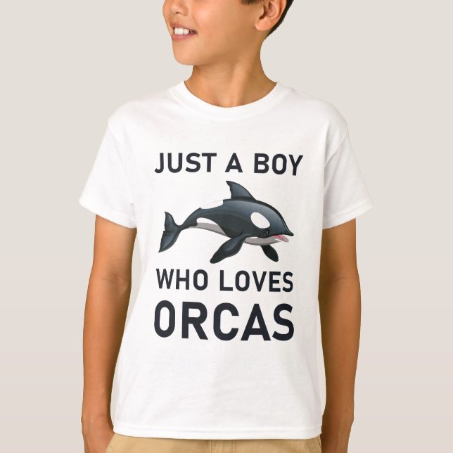 T-shirt Juste un garçon qui aime les baleines orques (Devant)