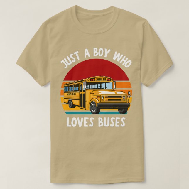 T-shirt Juste un garçon qui aime les bus 1 (Design devant)