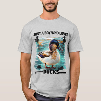 T-shirt Juste un garçon qui aime les canards - Amoureux du