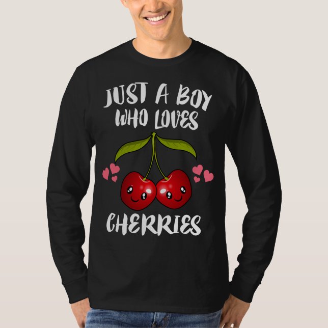 T-shirt Juste Un Garçon Qui Aime Les Cerises Amateur De Fr (Devant)