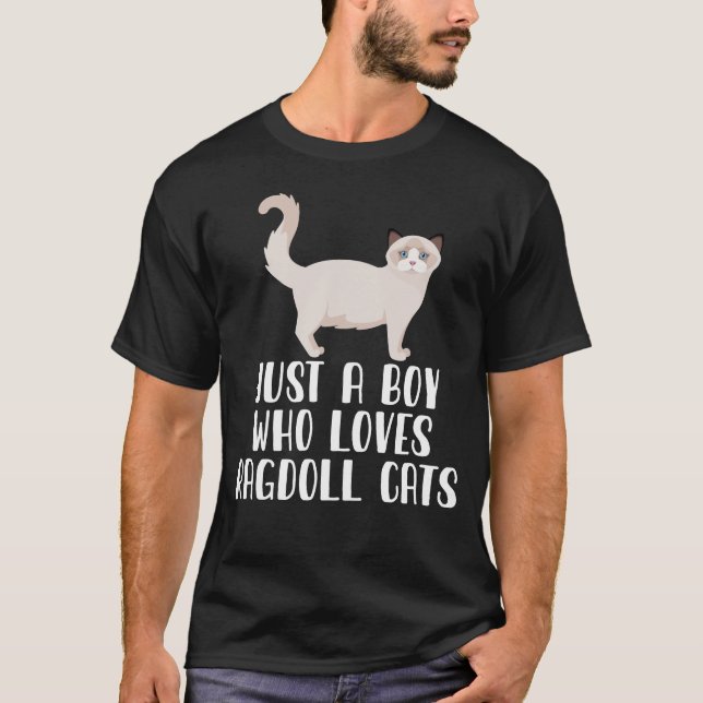 T-shirt Juste Un Garçon Qui Aime Les Chats Ragdoll (Devant)