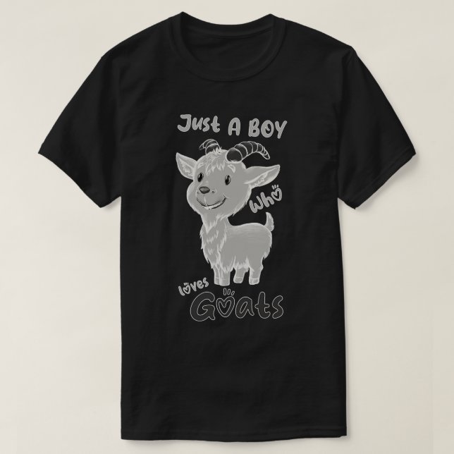 T-shirt Juste un garçon qui aime les chèvres (Design devant)