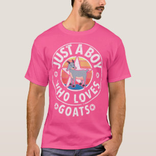 T-shirt Juste Un Garçon Qui Aime Les Chèvres Drôle Ferme D