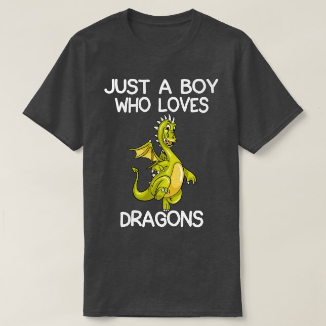 T-shirt Juste Un Garçon Qui Aime Les Dragons (Design devant)