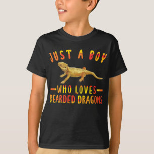T-shirt Juste Un Garçon Qui Aime Les Dragons Lizard À Po