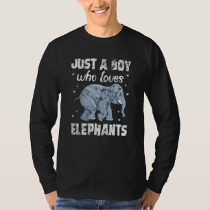 T-shirt Juste un garçon qui aime les éléphants Eléphants D