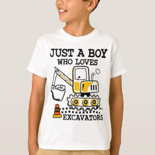 T-shirt Juste Un Garçon Qui Aime Les Excavateurs Construct