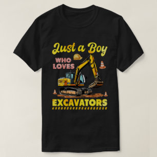 T-shirt Juste Un Garçon Qui Aime Les Excavateurs Construct