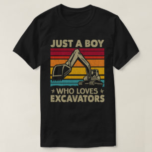 T-shirt Juste Un Garçon Qui Aime Les Excavateurs Construct