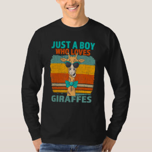 T-shirt Juste Un Garçon Qui Aime Les Giraffes Drôle Giraff