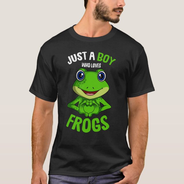 T-shirt Juste Un Garçon Qui Aime Les Grenouilles Enfants G (Devant)