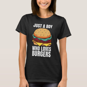 T-shirt Juste un garçon qui aime les hamburgers pour un ha