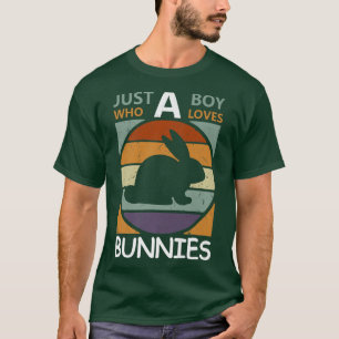 T-shirt Juste Un Garçon Qui Aime Les Lapins Retro Agricult