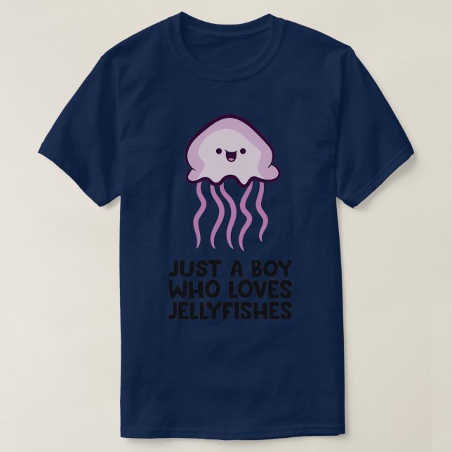 T-shirt Juste un garçon qui aime les méduses (Design devant)