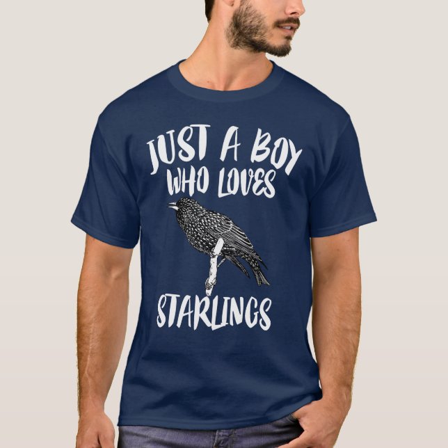 T-shirt Juste un garçon qui aime les oiseaux qui meurent d (Devant)