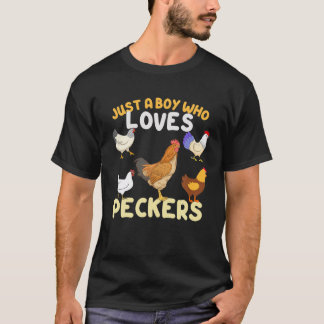 T-shirt Juste Un Garçon Qui Aime Les Peckers Agriculteurs 
