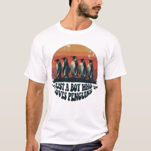 T-shirt Juste un garçon qui aime les pingouins
