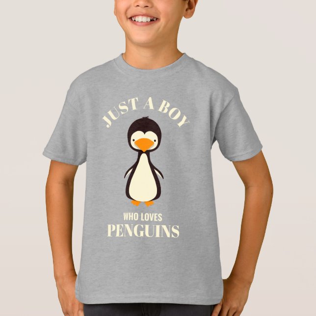 T-shirt Juste un garçon qui aime les pingouins (Devant)