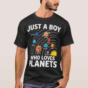 T-shirt Juste Un Garçon Qui Aime Les Planètes Système Sola