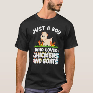 T-shirt Juste un garçon qui aime les poules et les chèvres