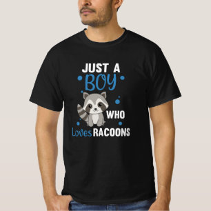 T-shirt Juste Un Garçon Qui Aime Les Racons Kawaii Raccoon